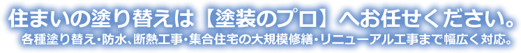 住まいの塗り替えは【塗装のプロ】へお任せ下さい